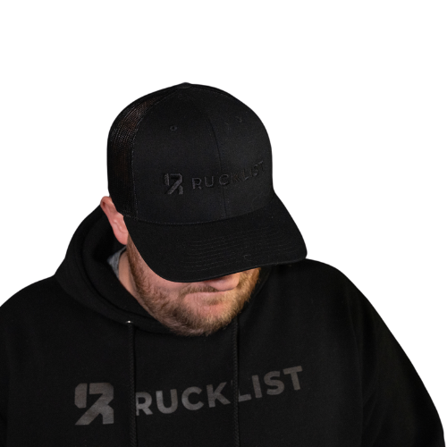 YP Classics Retro Trucker Hat Black with Black Logo