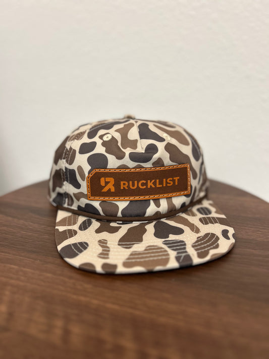RuckList Leather Patch Goat Rope Camo Hat--Slough
