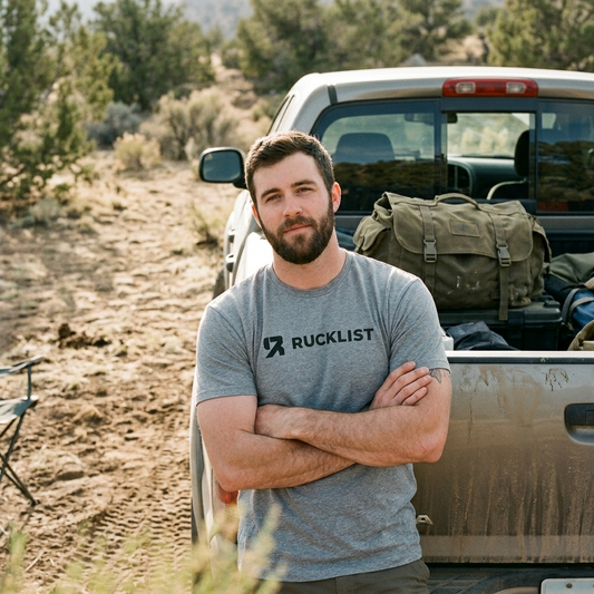 RuckList Logo Short Sleeve Tee — Gildan SoftStyle, Graphite Heather
